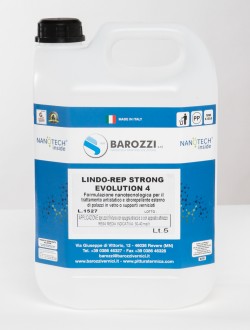 LINDO-REP STRONG Trattamento antigoccia antistatico scivolante nanotecnologico per vetri e metalli 5,0 l Barozzi