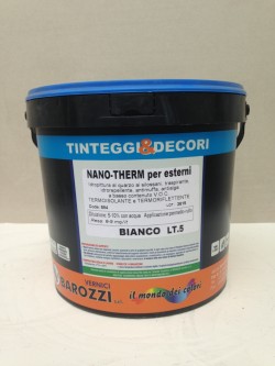 NANO-THERM per esterni, idropittura con effetto termoisolante e termoriflettente, traspirante, idrorepellente, antilaga, bianco 5 l Barozzi