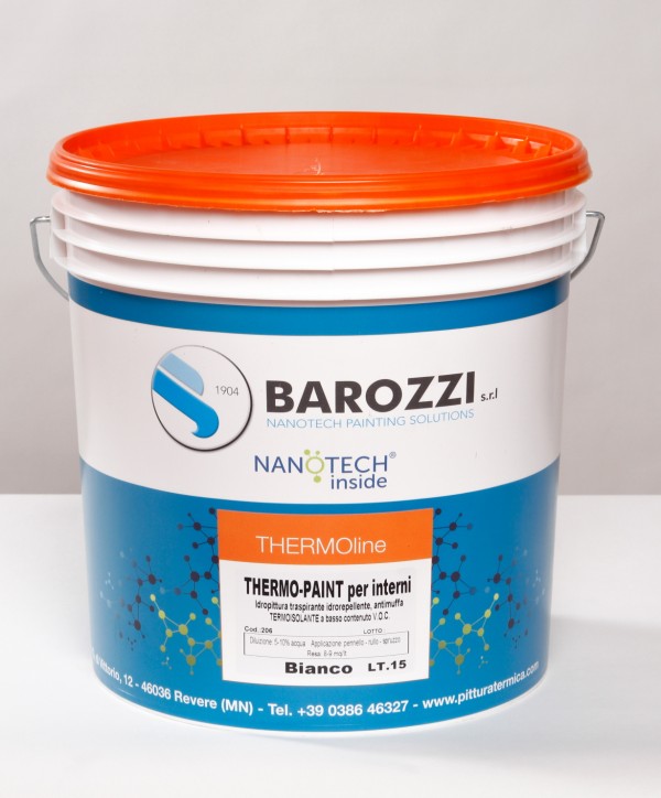 THERMO-PAINT idro pittura antimuffa termica isolante nanotecnologica  traspirante colorata 15 l Barozzi